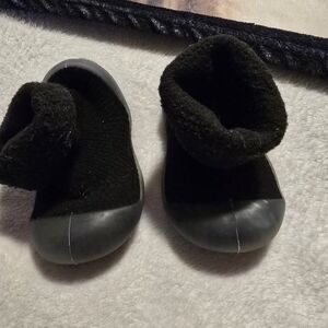 Kids Black Cozy Bootie Shoes